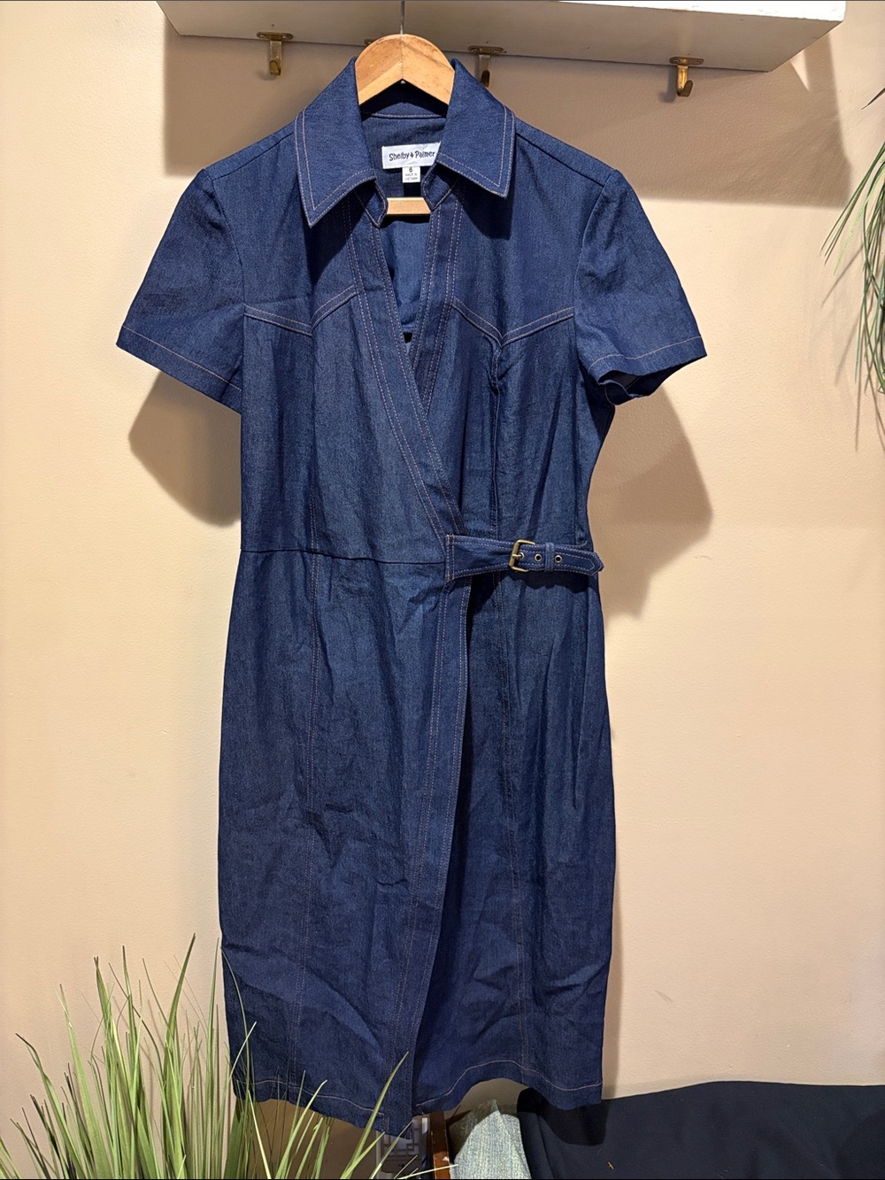 Shelby & Palmer Indigo Denim Wrap Dress with Belt